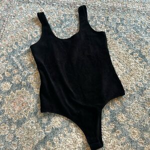 Shinestar Black velvet bodysuit